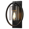 E26 bulb industrial wall lighting black and clear sconce light iron and glass lamp fixtures
