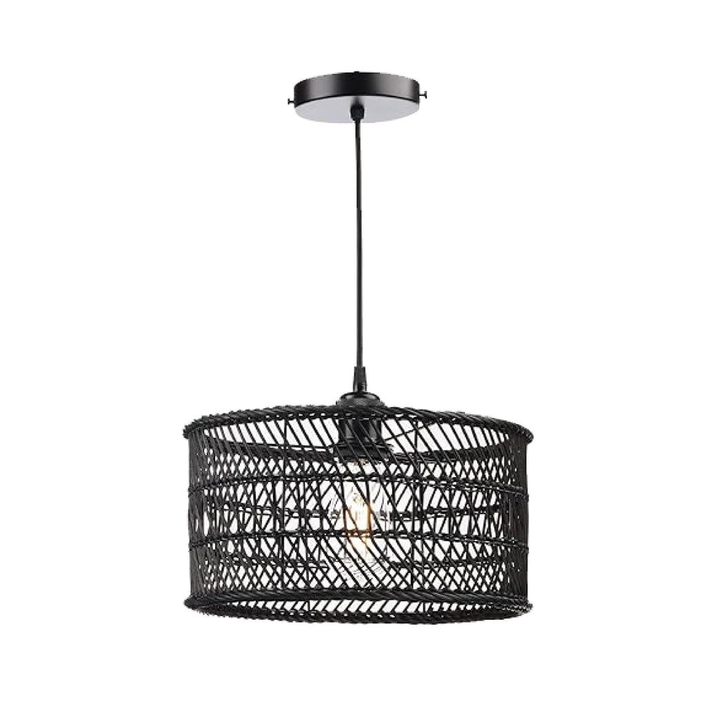 12.4 Inch led light Black light fixture Rattan kitchen light