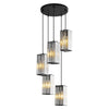 5-Light modern pendant lighting black and transparent hanging lighting crystal island lights