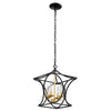 4 Light rustic kitchen lights black and gold hanging lights iron pendant lights