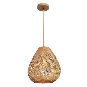 Farmhouse light fixture Brown pendant light ‎Natural Fibers hanging light