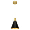 1-Light Industrial hanging light black and gold kitchen light brass and metal pendant light