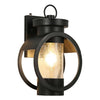 1-light industrial light fixture black and clear sconces light galvanized iron and glass wall light