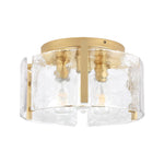 3 Light flush mount ceiling light gold ceiling light fixture glass, metal hallway lighting