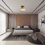 Modern bedroom ceiling fixtures bronze flush mount lamp metal ceiling light