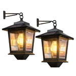 2 Pack solar lights black lantern lights acrylonitrile butadiene styrene wall light