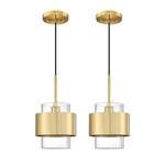 2 Pack light fixture black and gold kitchen lighting glass pendant light