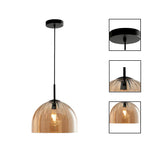 11.8 Inch bulb lights black lighting fixture glass pendant light