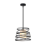 12 Inch hanging light metal cage pendant light glass, metal kitchen island light