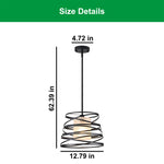 12 Inch hanging light metal cage pendant light glass, metal kitchen island light