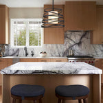 12 Inch hanging light metal cage pendant light glass, metal kitchen island light