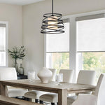12 Inch hanging light metal cage pendant light glass, metal kitchen island light