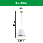 10 IN hanging light white gold rope island lights metal pendant light