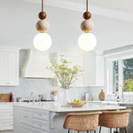 Modern light fixture brown hanging light glass, wood, yellow restaurant light