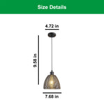 2 Pack hanging lights black battery powered metal pendant lights