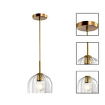 7.86” Hanging light gold pendant light glass  dining room light