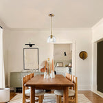 7.86” Hanging light gold pendant light glass  dining room light