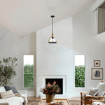 Farmhouse kitchen lighting oak pendant light glass, metal, wood hanging lamps