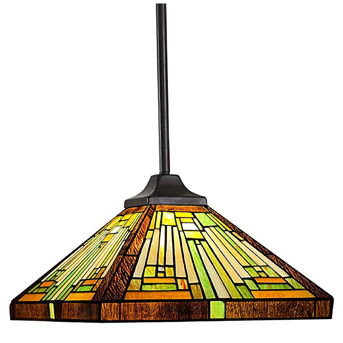 1 Light tiffany Amber Brown glass pendant light 12 Inch Hanging Lamp