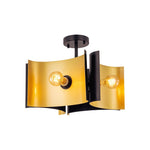 4-Light ceiling light metal flush mount black gold light fixtures