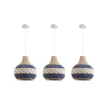 3-Pack lighting pendant lights rattan hangable light blue white light fixture