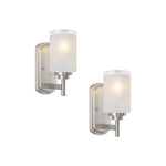 2 pack bulb light glass metal shade of light linen frosted glas home lighting