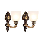 2 Pack bulb light copper light fixture brass, glass wall light