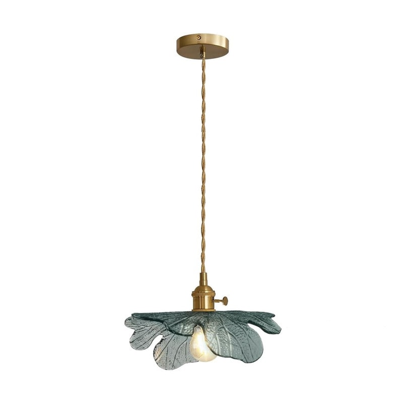 1-Light light fixture dark green kitchen light Brass, glass pendant light