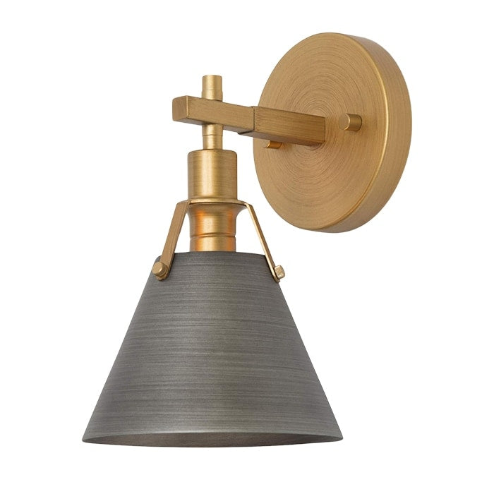 1-Light light fixture dark silver, gold living room lights metal wall sconces