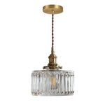 1-Light vintage hanging lights gold pendant light Brass, glass light fixtures