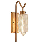 1-Light wall lantern gold light fixture glass, iron living room lights
