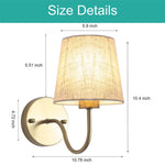 1 Pack Modern sconce light gold hallway lights metal & linen light fixture