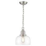 1-light industrial light for kitchen brushed nickel pendant light glass, nickel hanging light