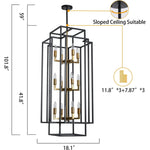 12 light home lantern tiered island pendant light fixture farmhouse kitchen hanging chandelier