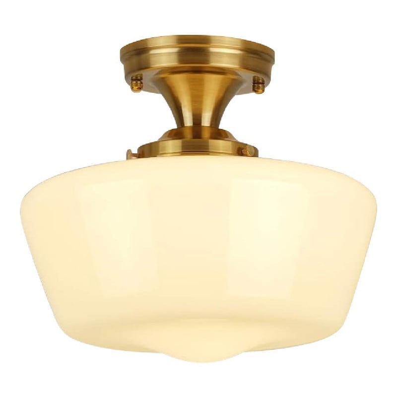 12” Light fixture milk white ceiling lighting glass, metal kitchen lights