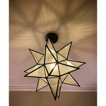 13 inch moravian star light with seeded glass shade