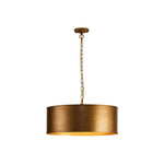 4-Light drum chandelier metal pendant light bronze gold hanging fixture