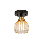 Modern light bulb light metal glass light fixtures black gold ceiling light
