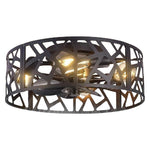 18 Inch caged light fixture black flush mount lights metal ceiling light