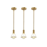 3 Pack Crystal lights gold pendant light Crystal hanging light