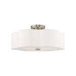 3-Light ceiling light alloy steel semi flush off-white bulbs light