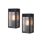 2 Pack bulb light metal exterior wall sconce black lamp fixtures