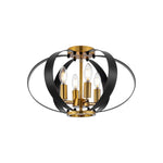 4-Light ceiling light black gold flush mount metal ceiling mount flush light