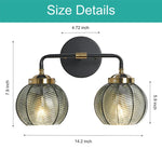 2- Lights vanity lights black, green, gold wall lights  glass, metal sconce light