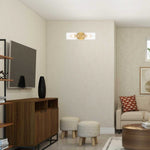 2-Light contemporary light fixture gold and clear wall light Iron and glass bath light