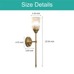 2-Pack bedroom lights gold sconce light glass, metal fixtures light