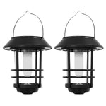 2 Pack lantern light black solar light glass garden lights