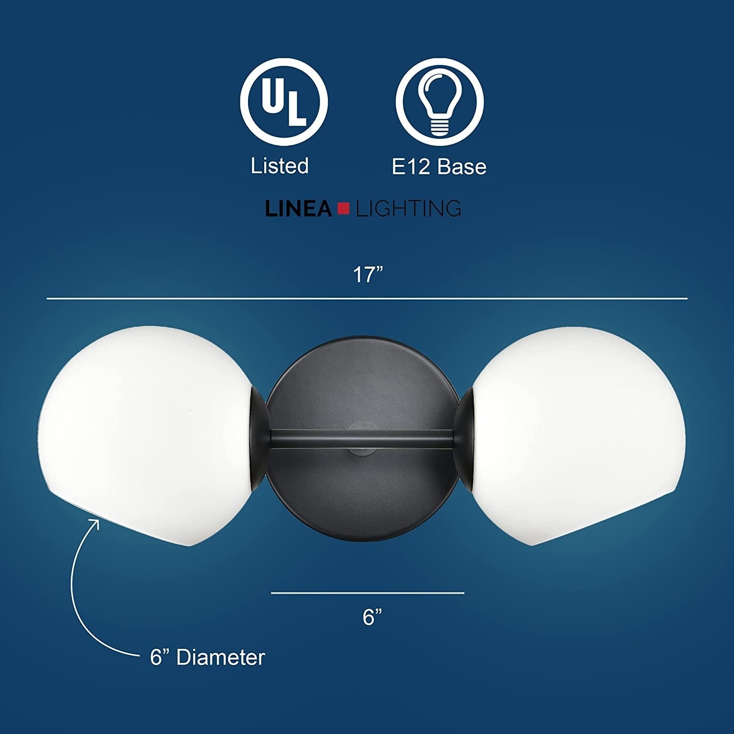 2 light black wall lighting fixture industrial vanity wall sconce globe glass wall lamp