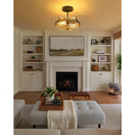 2 light industrial semi flush mount lamp glass black ceiling lighting fixture