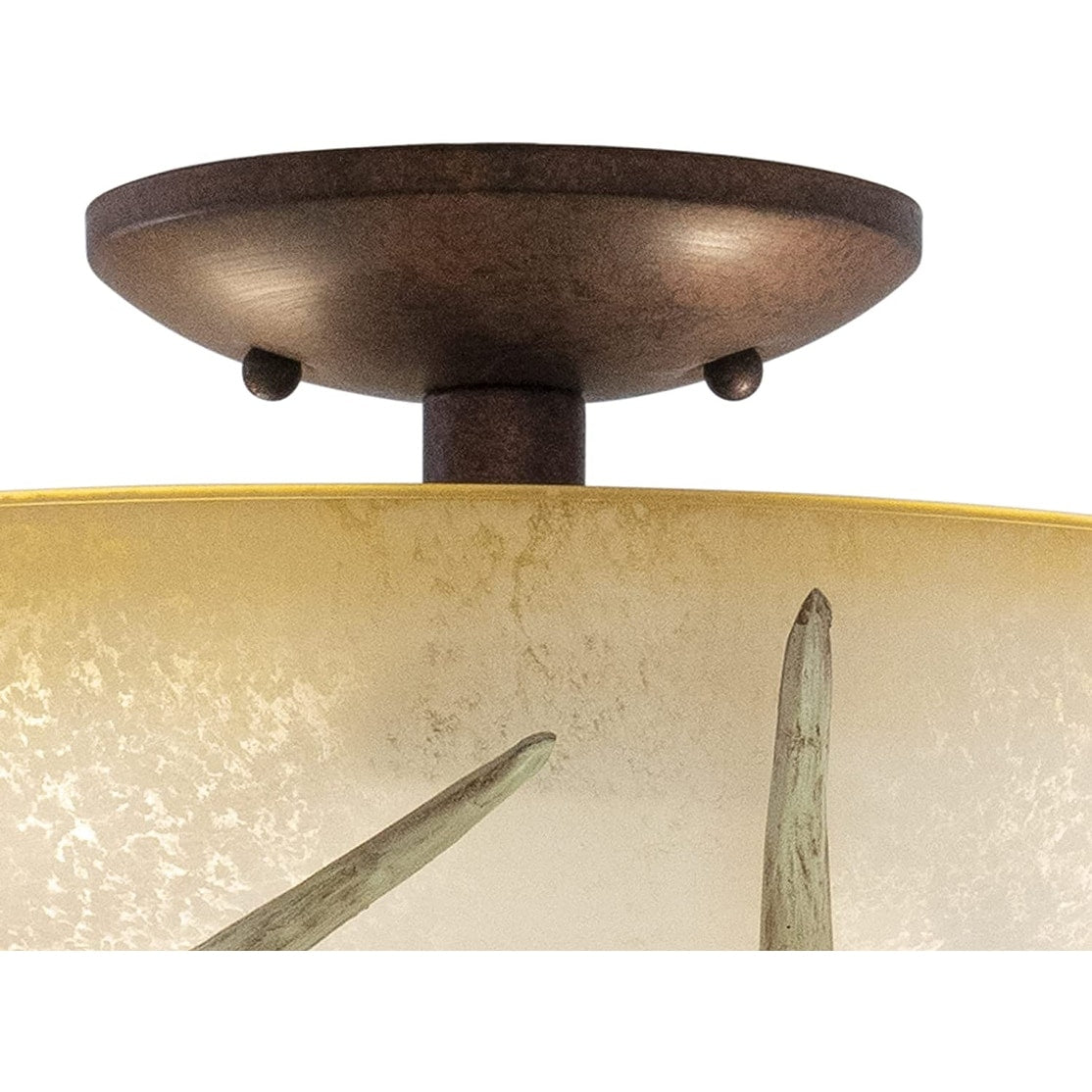 2 light rust antler ceiling light fixture classical semi flush ceiling lamp kit